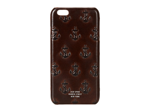 Jack Spade - Embossed Anchor Case for iPhone 6 Plus (Chocolate) Cell Phone Case