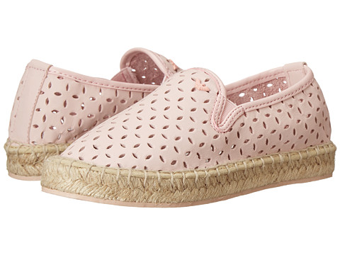 Armani Junior - Pink Slip-On Leather Flat w/ Laser Cut Detail (Little Kid) (Pink) Girls Shoes