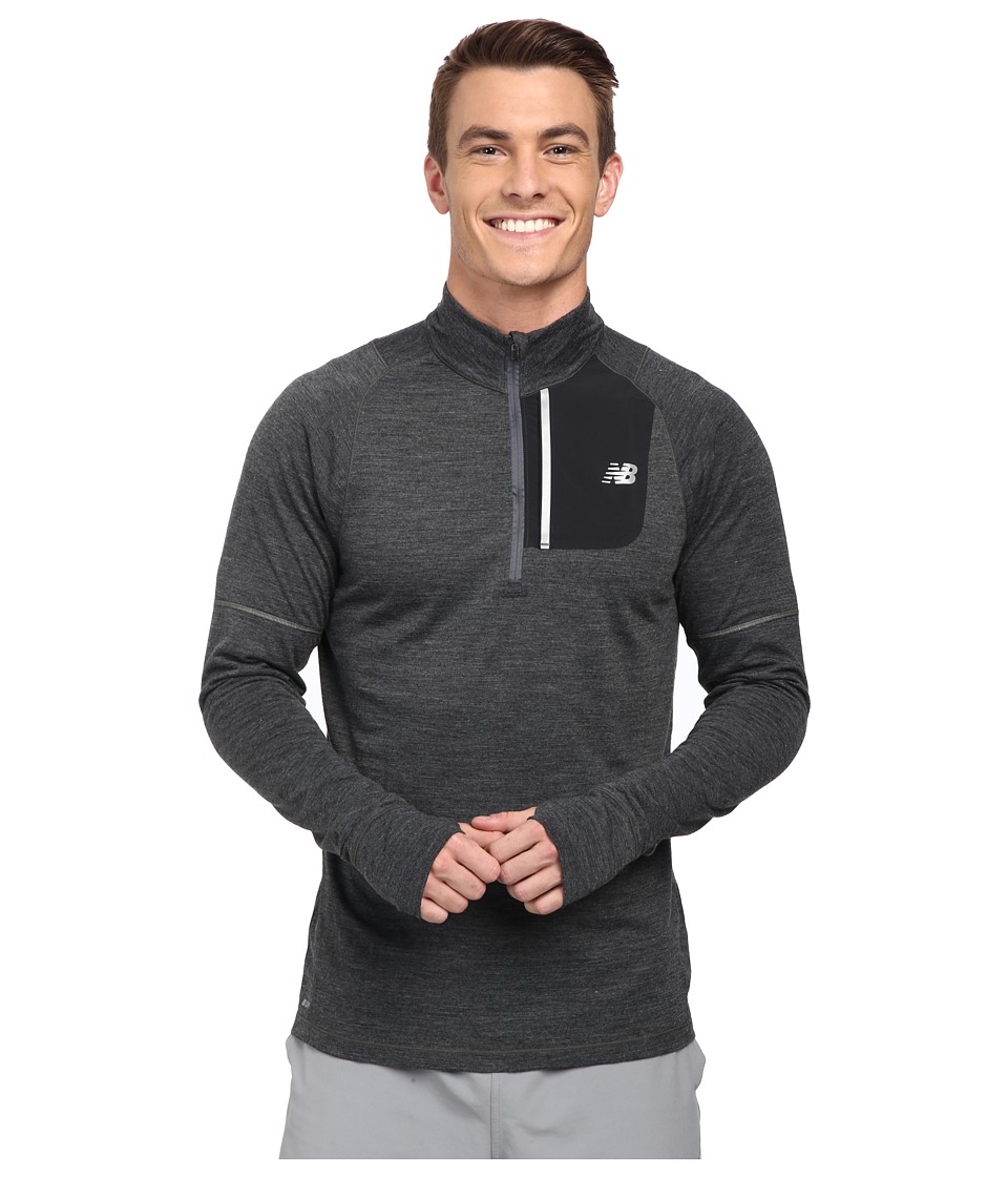 New Balance Performance Merino Half Zip (Heather Charcoal/Black) Men