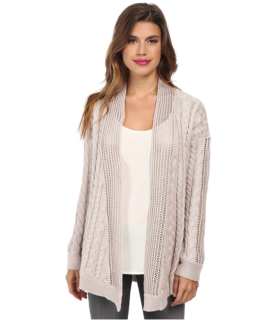 Autumn Cashmere - Multi Stitch Drape Cardigan (Flax) Women