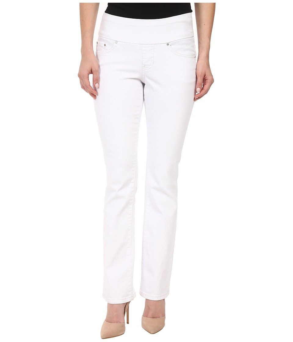 white pull up jeans