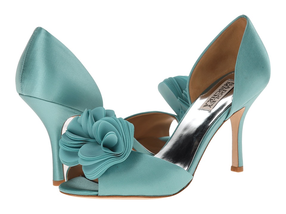 Badgley Mischka Thora (Blue Satin/Chiffon) High Heels
