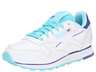 Reebok Classic Leather Perf (White/Hydro Blue/Purple)