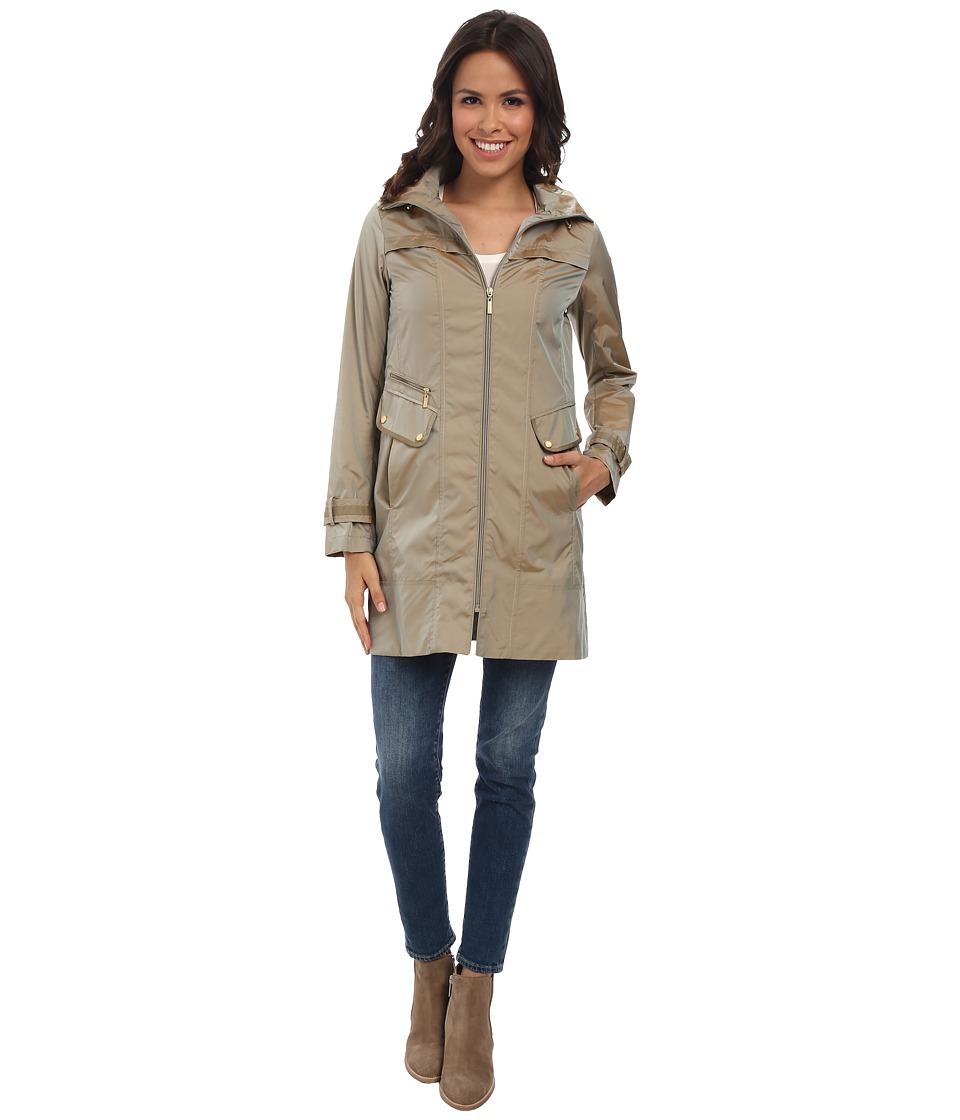 Cole Haan 34" Single Breasted Rain Jacket Black - 6pm.com