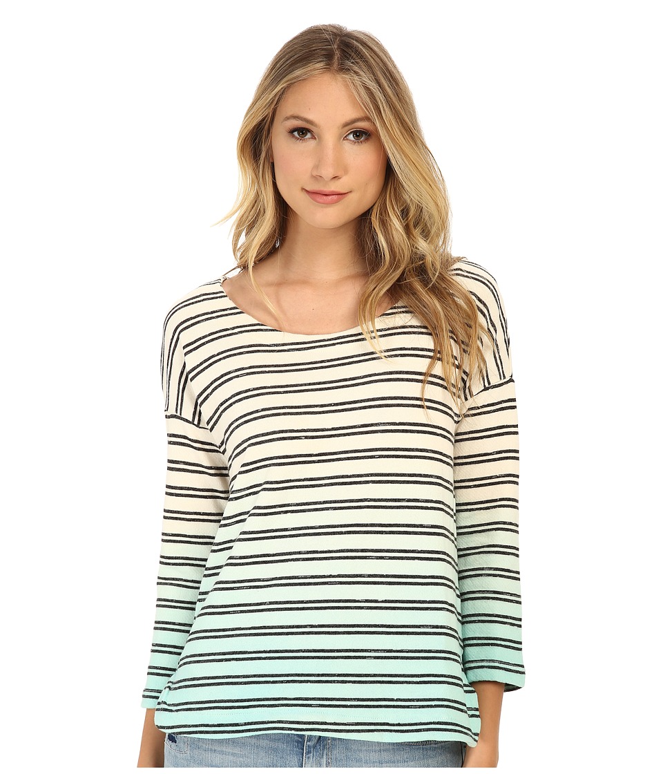 Splendid Stripe Dip Dye Active Pullover (Black/Surf Spray) Women