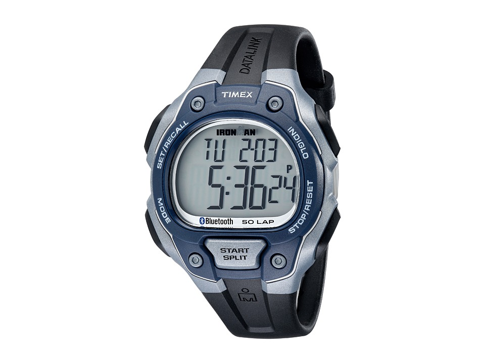 UPC 753048576302 product image for Timex - Ironman Classic 50 Move+ (Black/Silver-Tone/Blue) Watches | upcitemdb.com