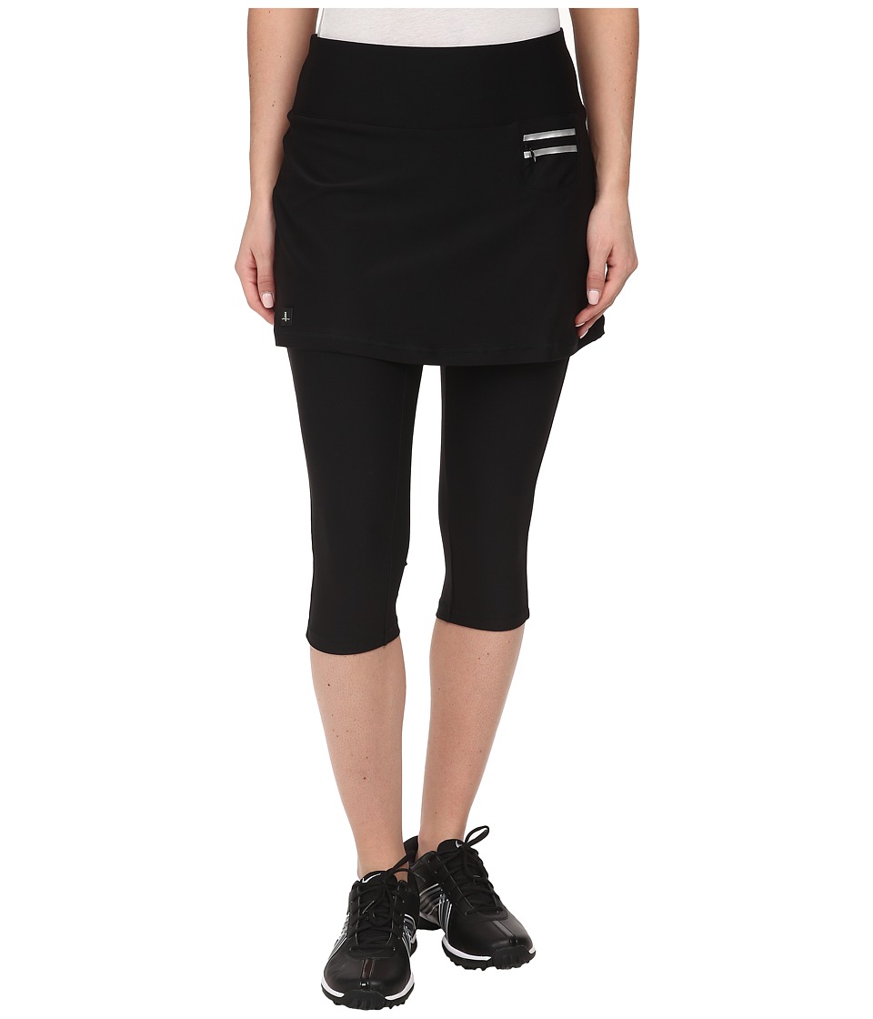Jamie Sadock Actif 26 in. Capri with Attached Skort (Jet Black) Women