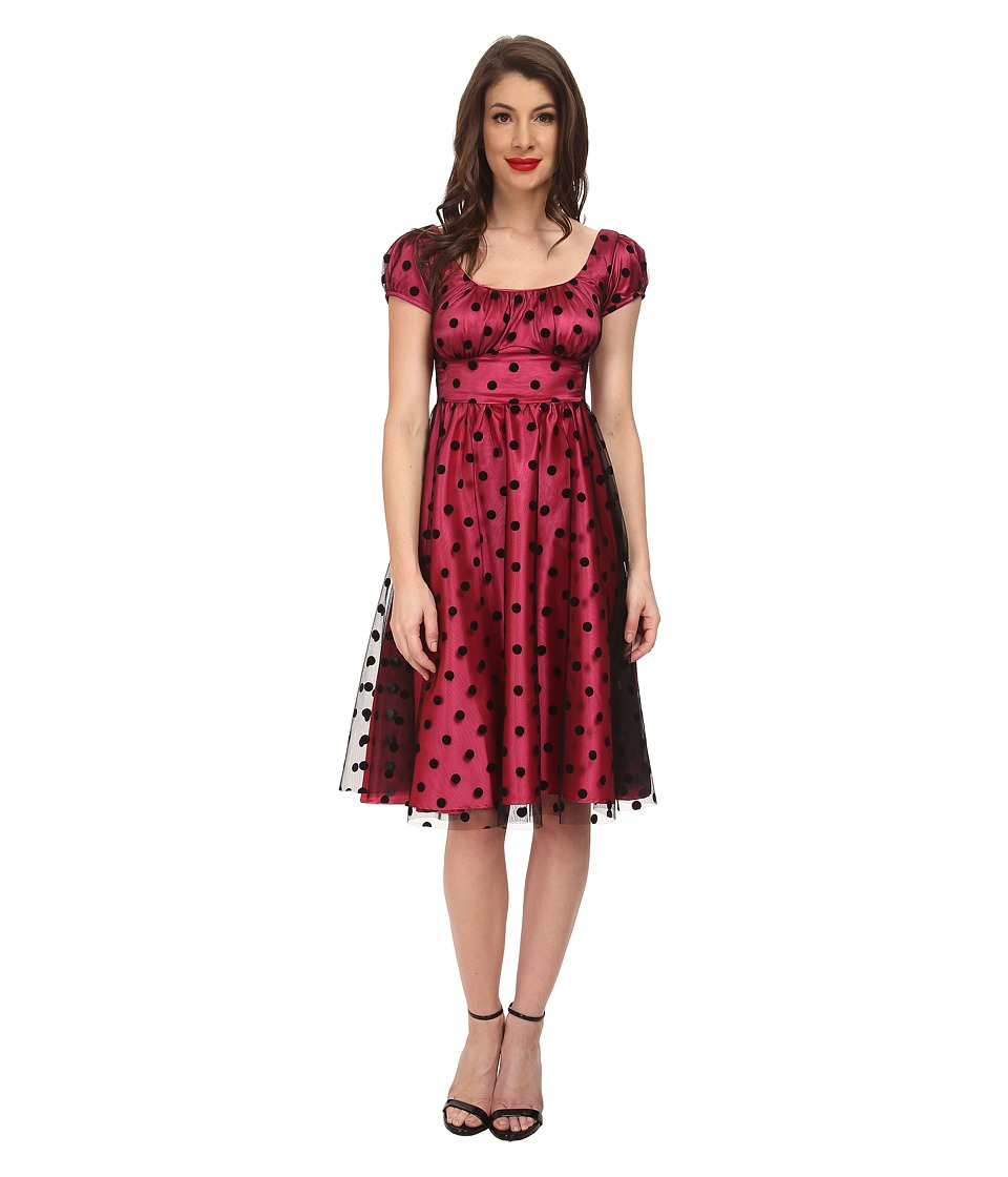Stop Staring! - Clara Swing Dress (Hot Pink/Black Dot) Women