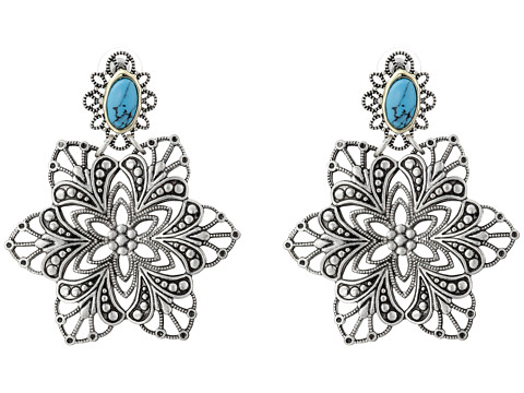 UPC 024576005825 product image for Sam Edelman - Floral Chandelier Earrings (Turquoise/Rhodium) Earring | upcitemdb.com
