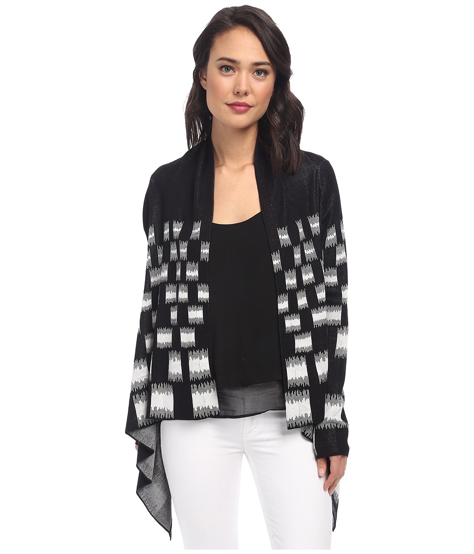 BCBGMAXAZRIA - Camia Jacquard Cardi Wrap (Black Combo) Women