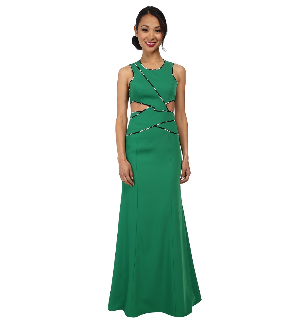 BCBGMAXAZRIA Nikkole Sleeveless Side Cutout Gown (Malachite) Women