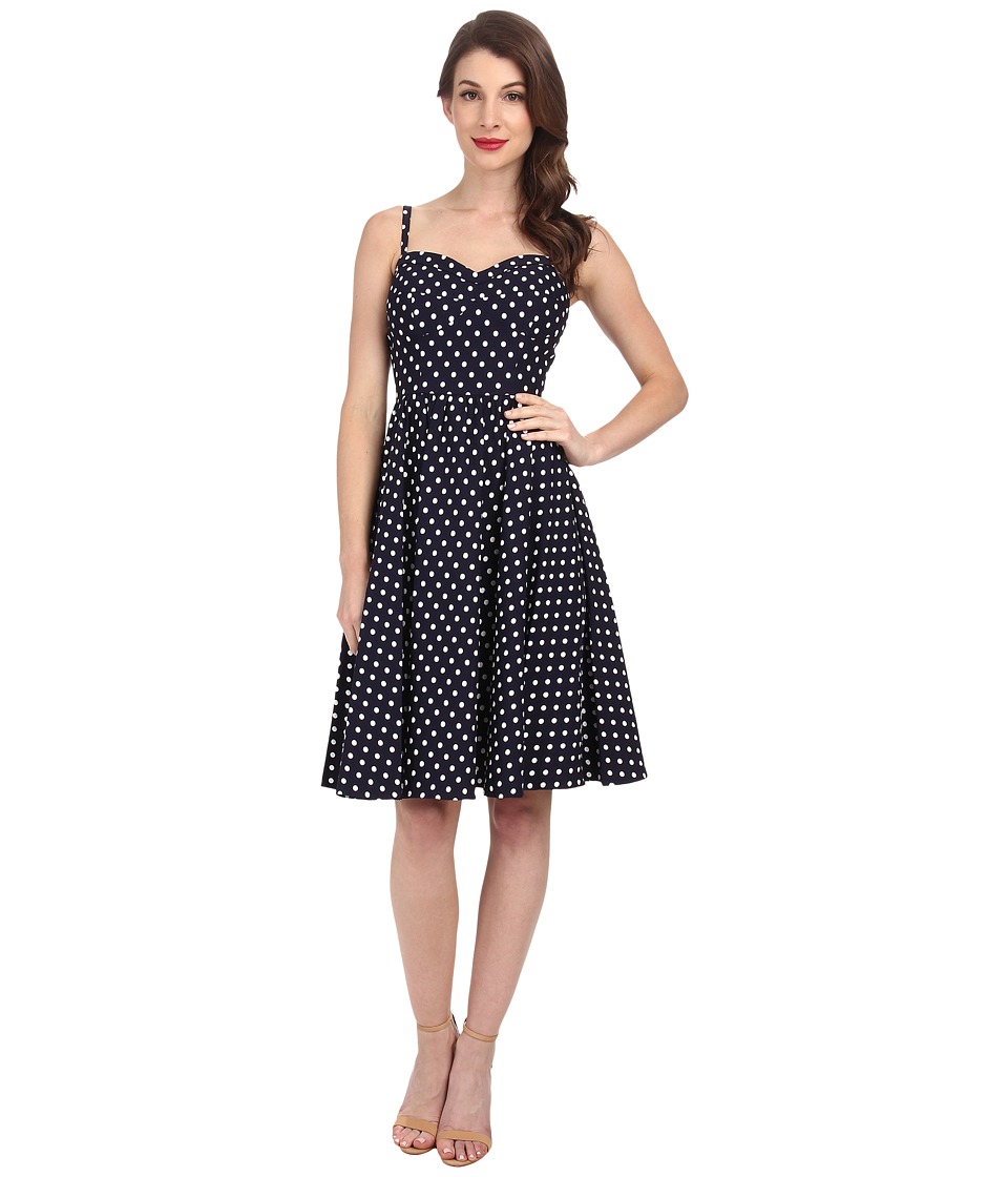 Stop Staring! - Swing Dress (Navy/White Dots) Women