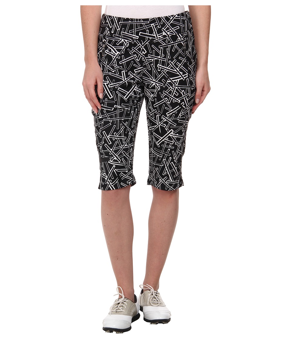 Jamie Sadock Skinnylicious 24 in. Chopstix Print Knee Capri (Jet Black) Women