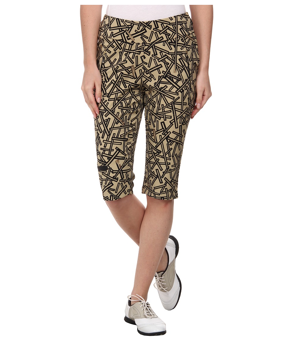 Jamie Sadock Skinnylicious Chopstix Print 24 in. Knee Capri (Sage) Women