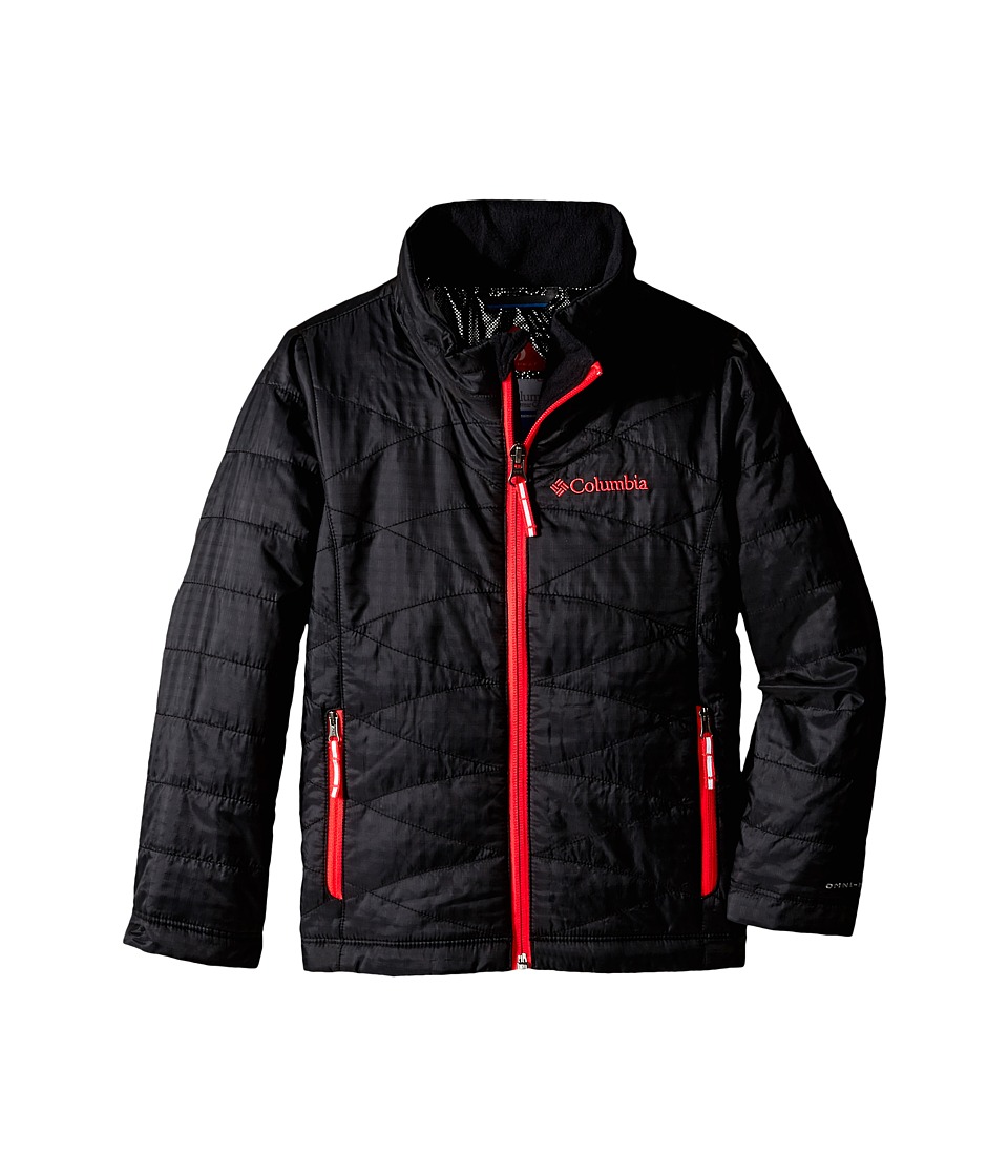 Columbia Kids Mighty Litetm Jacket (Little Kids/Big Kids) (Black/Laser Red Zips) Girl