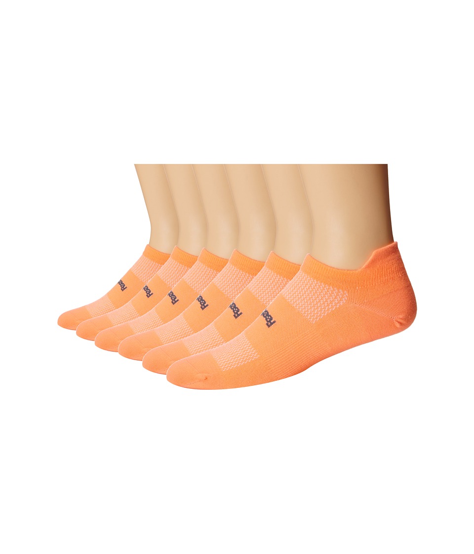 Feetures - High Performance Ultra Light No Show Tab 6-Pair Pack (Coral) No Show Socks Shoes