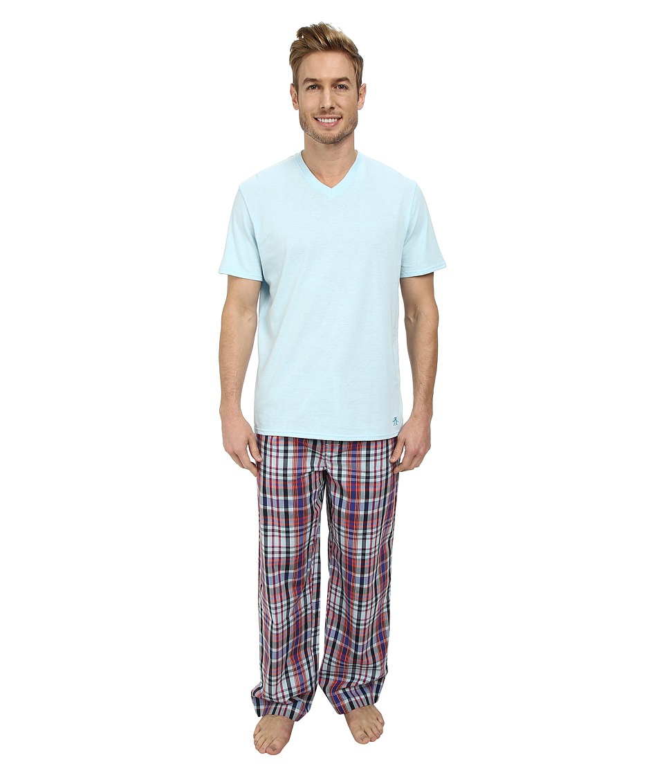 UPC 888113181683 product image for Original Penguin - V-Neck Sleep Set (Scuba Plaid) Men's Pajama Sets | upcitemdb.com