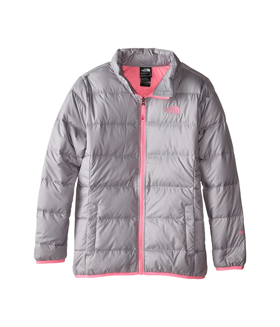 The North Face Kids Andes Down Jacket (Little Kids/Big Kids) (Metallic Silver/Gem Pink) Girl