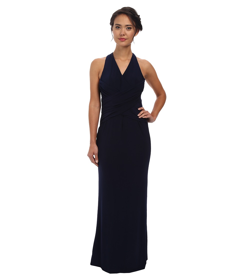 Laundry by Shelli Segal Crisscross Front Back Jeresey Gown (Inkblot) Women