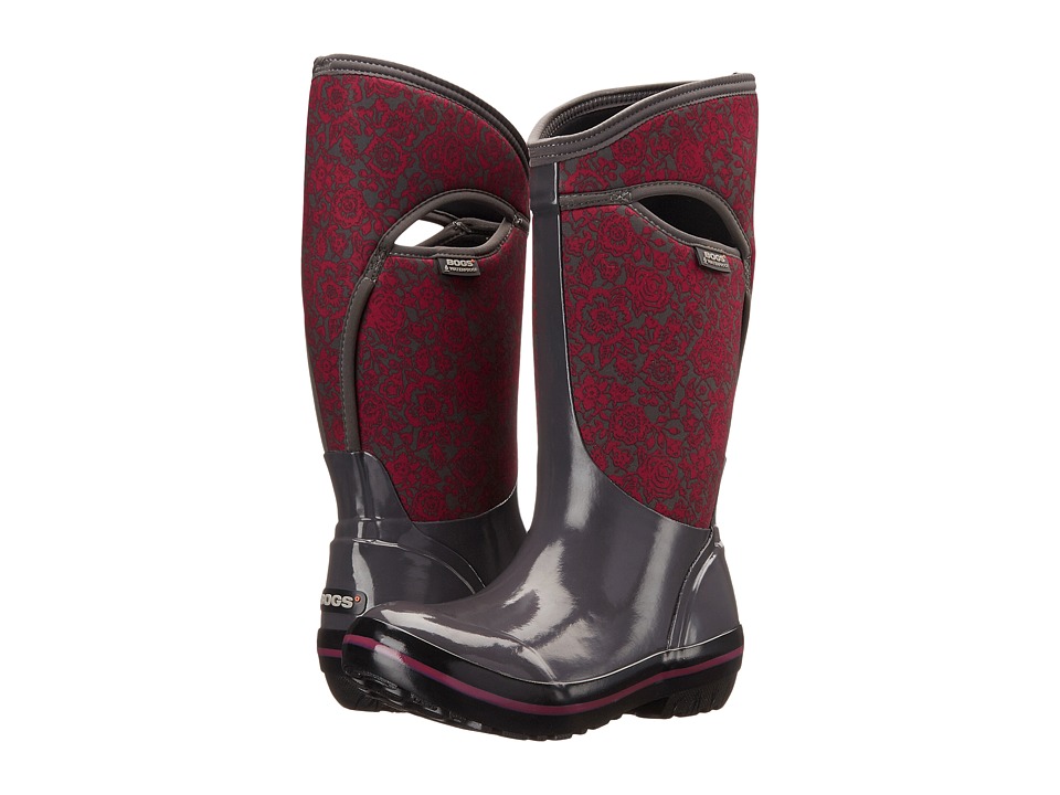 Bogs Plimsoll Quilted Floral Tall (Dark Gray Multi) Women