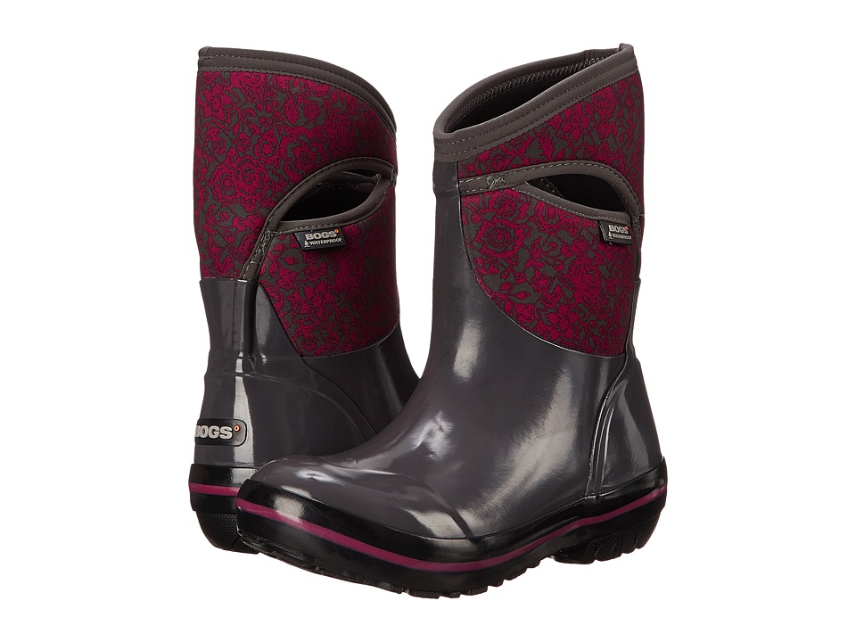 Bogs Plimsoll Quilted Floral Mid (Dark Gray Multi) Women