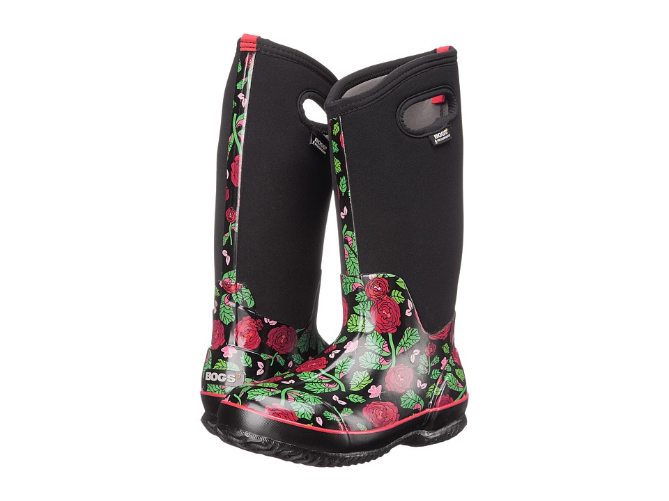 Bogs Classic Rose Garden Tall (Black) Women