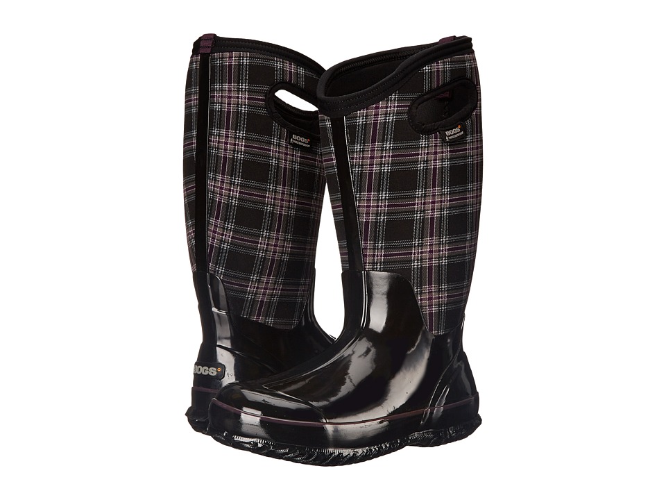 Bogs Classic Winter Plaid Tall Wide Calf Boot (Black Multi) Women