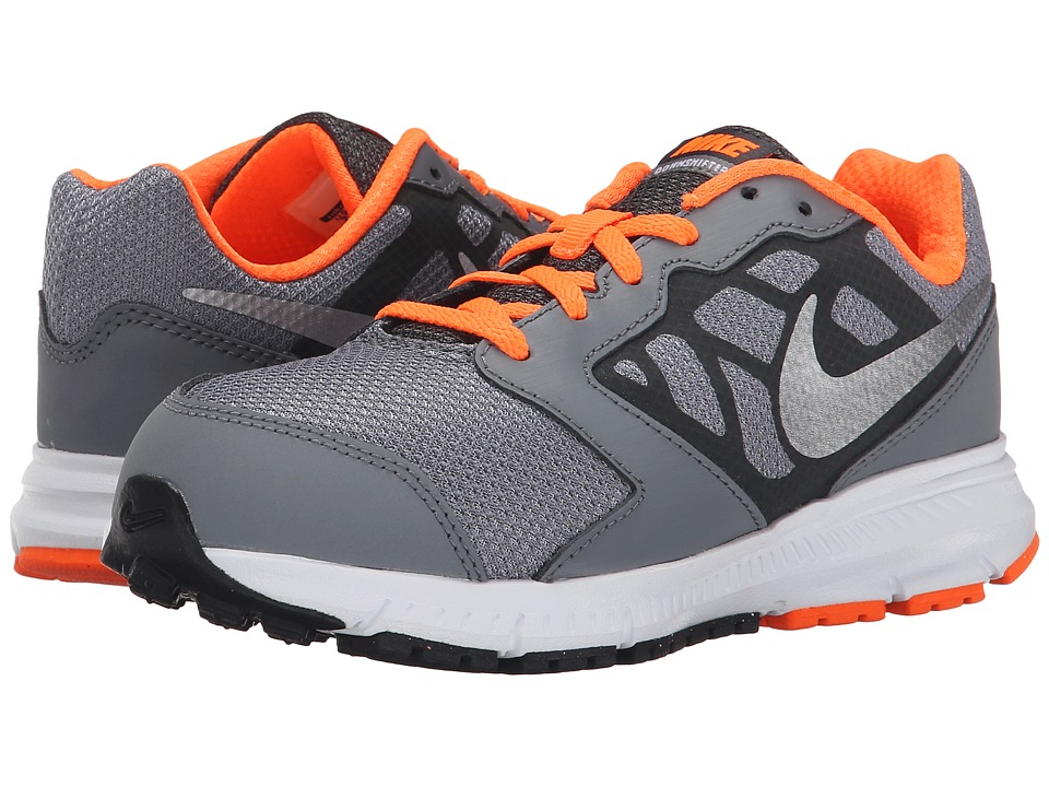 Nike Kids Downshifter 6 (Little Kid/Big Kid) (Cool Grey/Total Orange/White/Metallic Silver) Boys Shoes