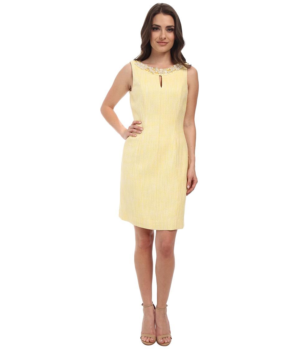 Tahari by ASL Petite Petite Miller Dress (White/Sunshine) Women