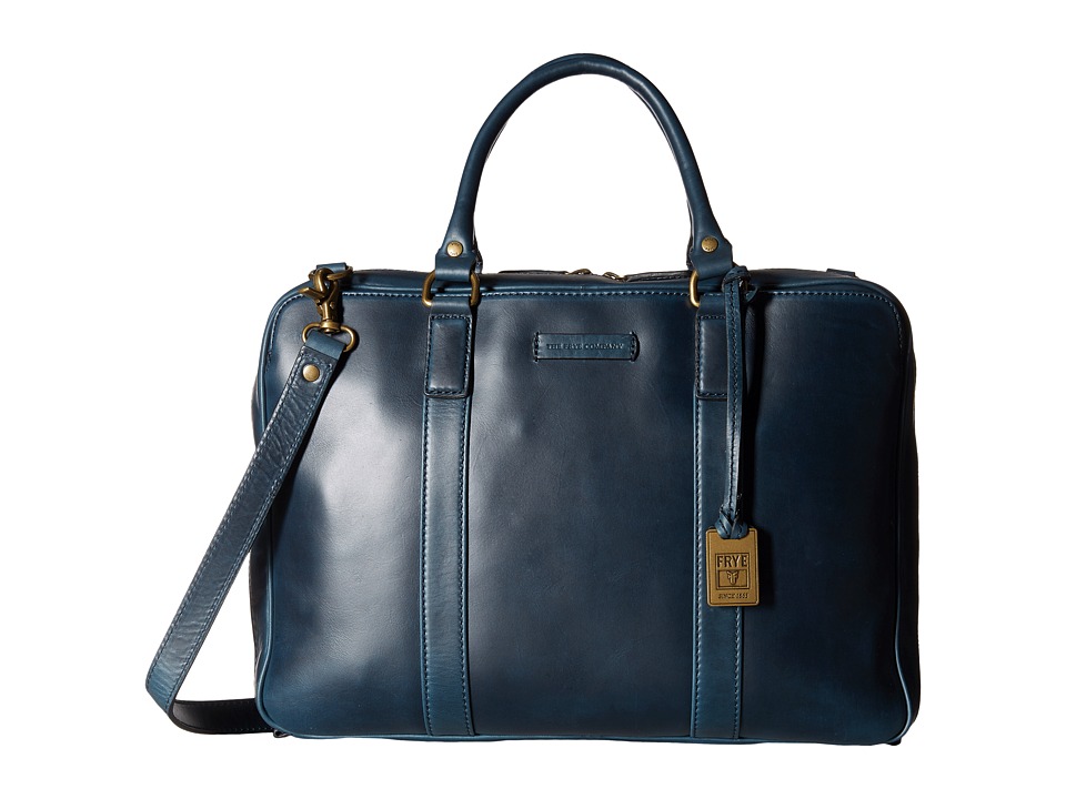 Frye - David Brief (Navy Smooth Pull Up) Briefcase Bags
