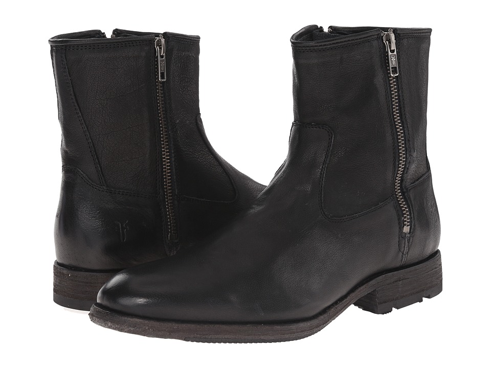 Frye Ethan Double Zip (Black Buffalo Leather) Men