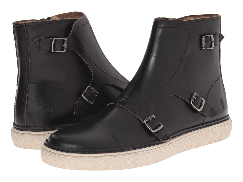 Frye Gates Triple Monk (Black Smooth Full Grain) Men