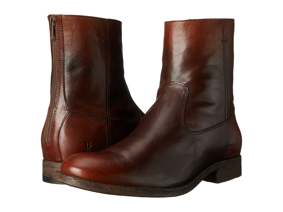 Frye Jacob Back Zip (Redwood Antiqued Full Grain) Men