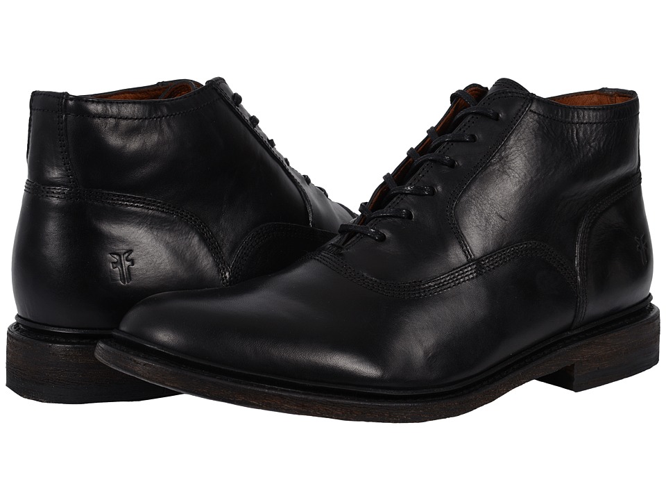 Frye James Bal Chukka Leather (Black Smooth Vintage Leather) Men