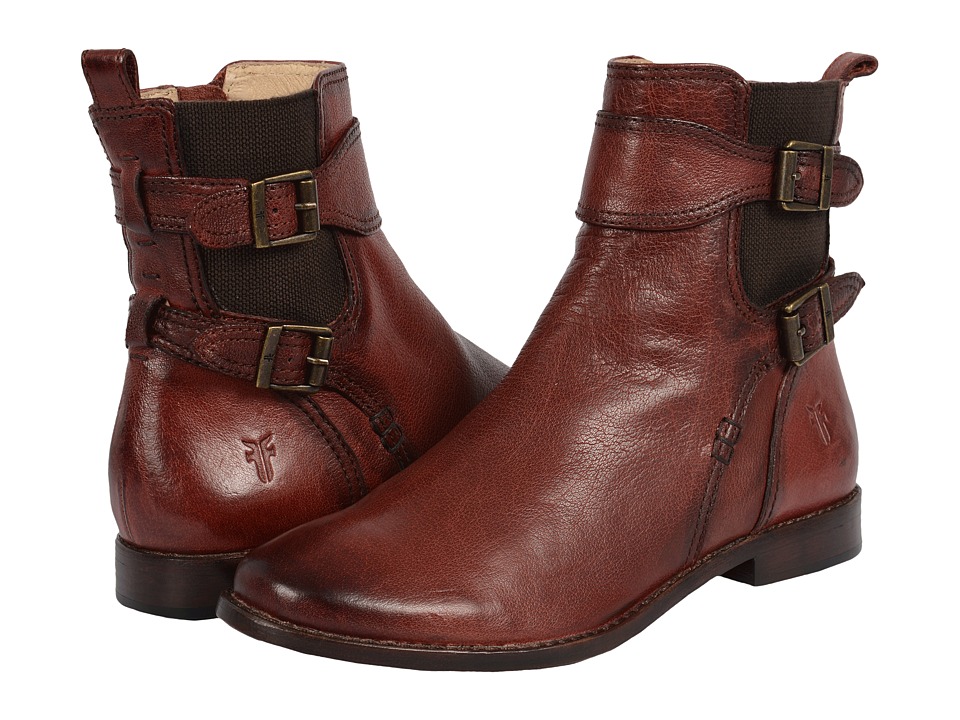 Frye Anna Gore Short (Burnt Red Buffalo Leather) Cowboy Boots