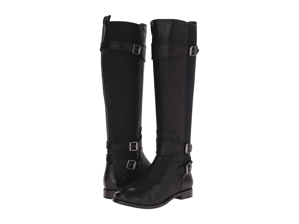 Frye Anna Gore Tall (Black Buffalo Leather) Cowboy Boots