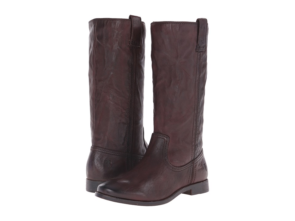 Frye Anna Mid Pull On (Dark Brown Antique Soft Vintage) Cowboy Boots