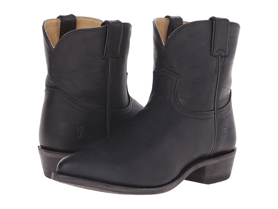 Frye Billy Short (Black Washed Oiled Vintage) Cowboy Boots