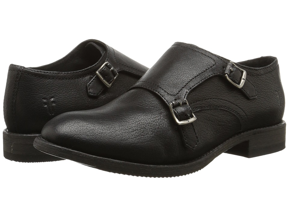 Frye Ethan Double Monk (Black Buffalo Leather) Women
