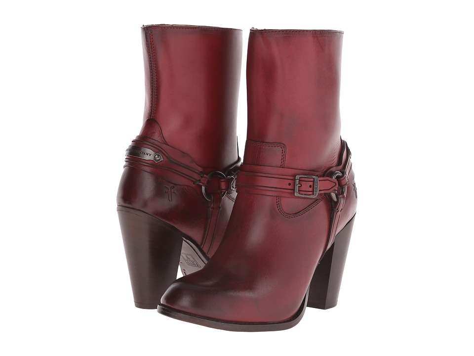 Frye Jenny Plate Short (Burgundy Smooth Full Grain) Cowboy Boots