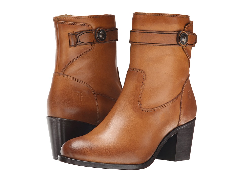 Frye - Malorie Button Short (Tan Smooth Vintage Leather) Cowboy Boots