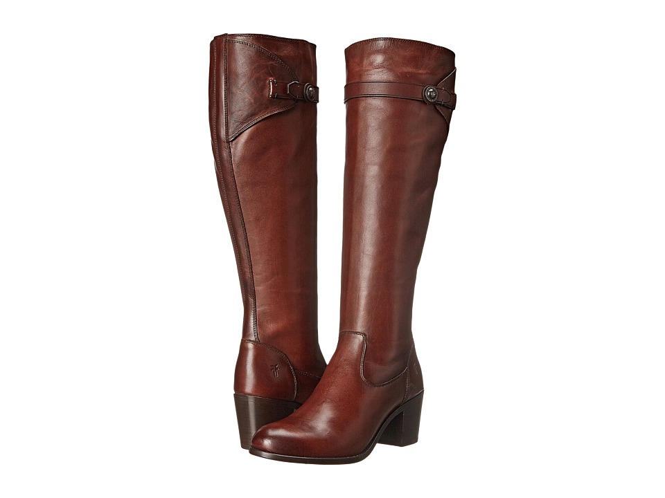 Frye Malorie Button Tall (Redwood Smooth Vintage Leather) Cowboy Boots