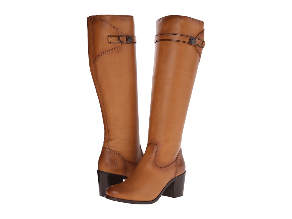 Frye Malorie Button Tall (Tan Smooth Vintage Leather) Cowboy Boots