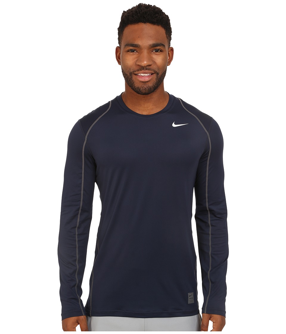 Nike Pro Cool Fitted L/S (Obsidian/Dark Grey/White) Men