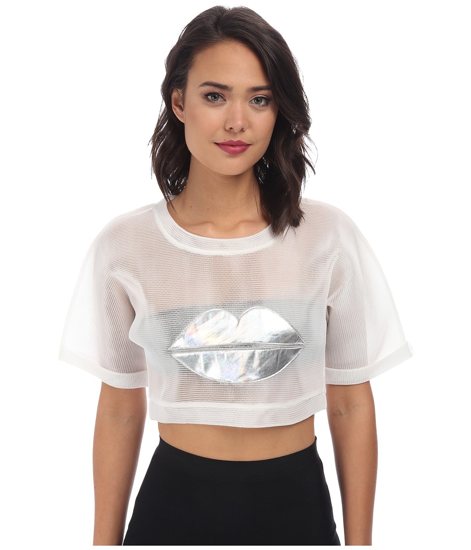 Gabriella Rocha Remi Lips Crop Top (White) Women