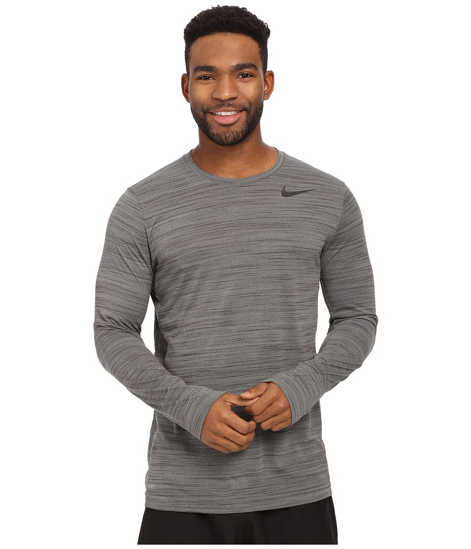 Nike - Dri-FIT Touch L/S (Tumbled Grey/Deep Pewter/Heather/Black) Men