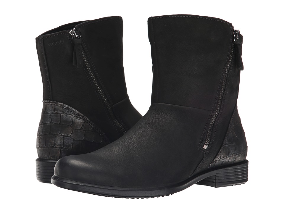 ECCO Touch 25 Scale Boot (Black/Black) Women