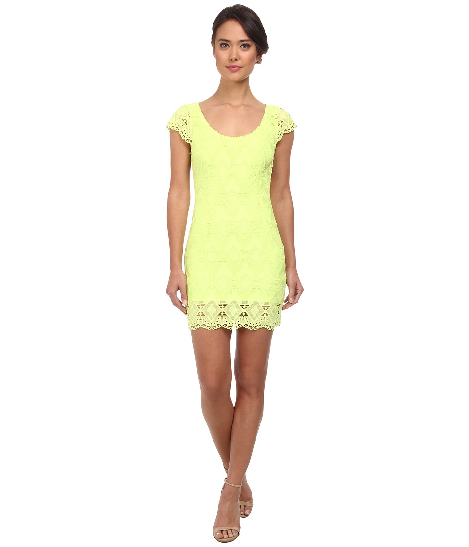 Alejandra Sky - Leyla Crochet Open Back Dress (Lime) Women
