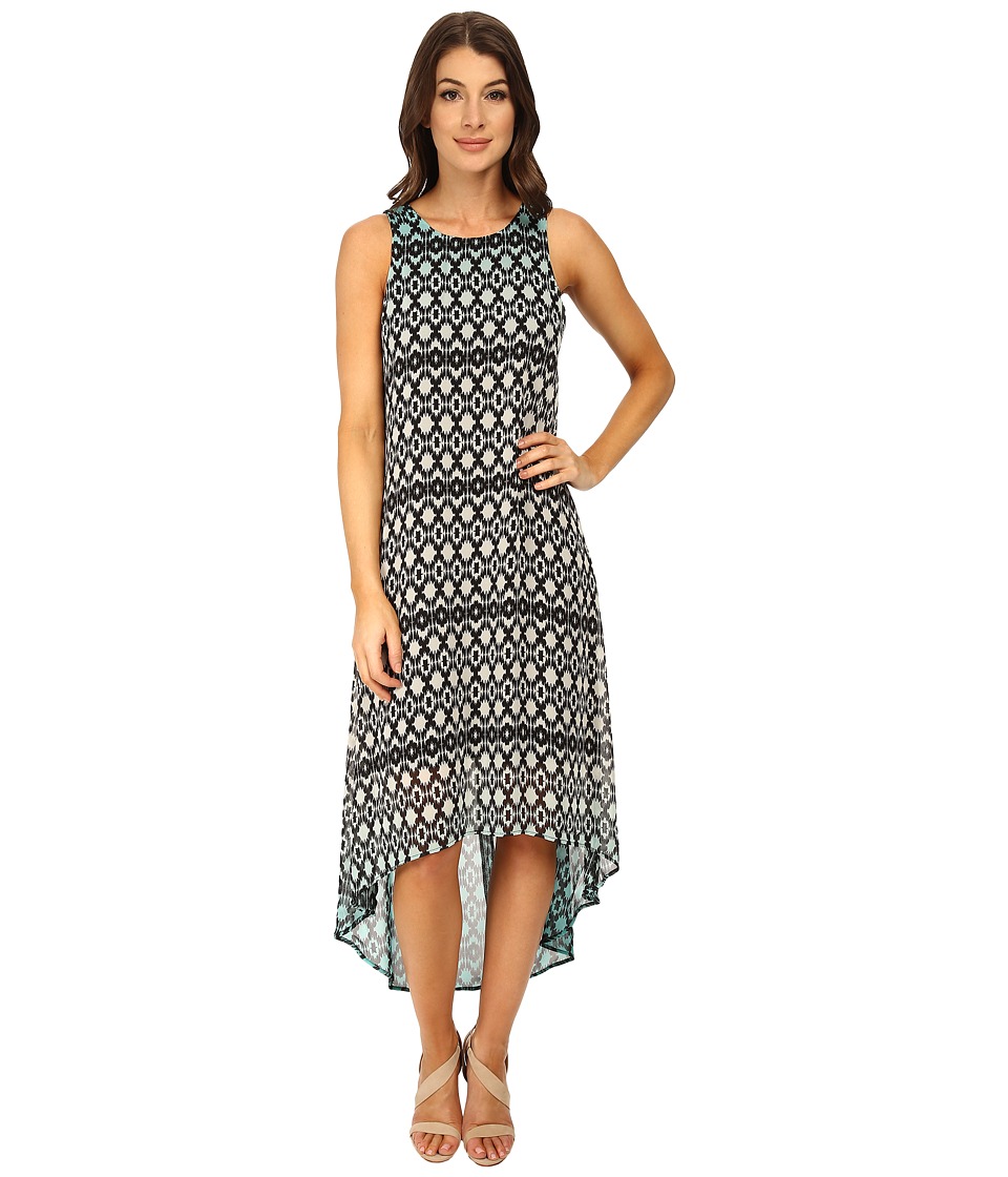 Karen Kane Dip Dye Hi-Lo Hem Dress (Green) Women