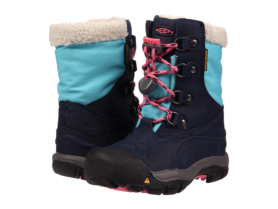 Keen Kids - Basin WP (Toddler/Little Kid) (Dress Blues/Camellia Rose) Girls Shoes